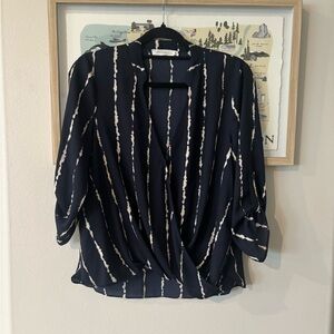 All in Favor Navy Striped Women's Top